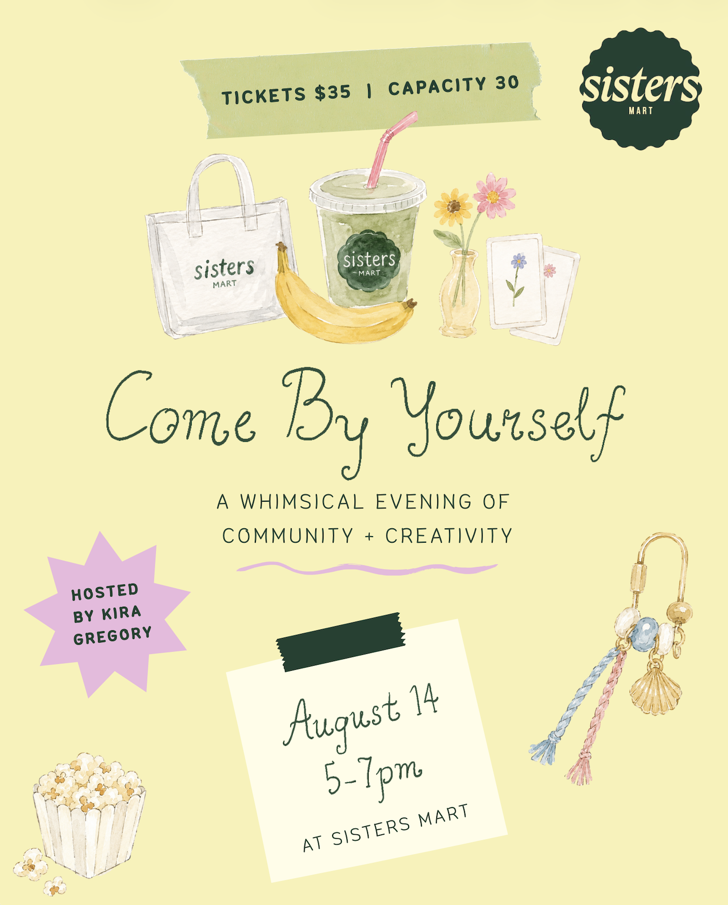 Come By Yourself – August 14th Event